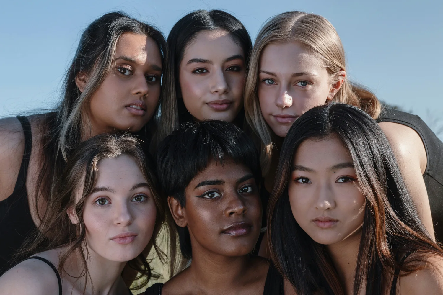 Belleza natural de un grupo de mujeres