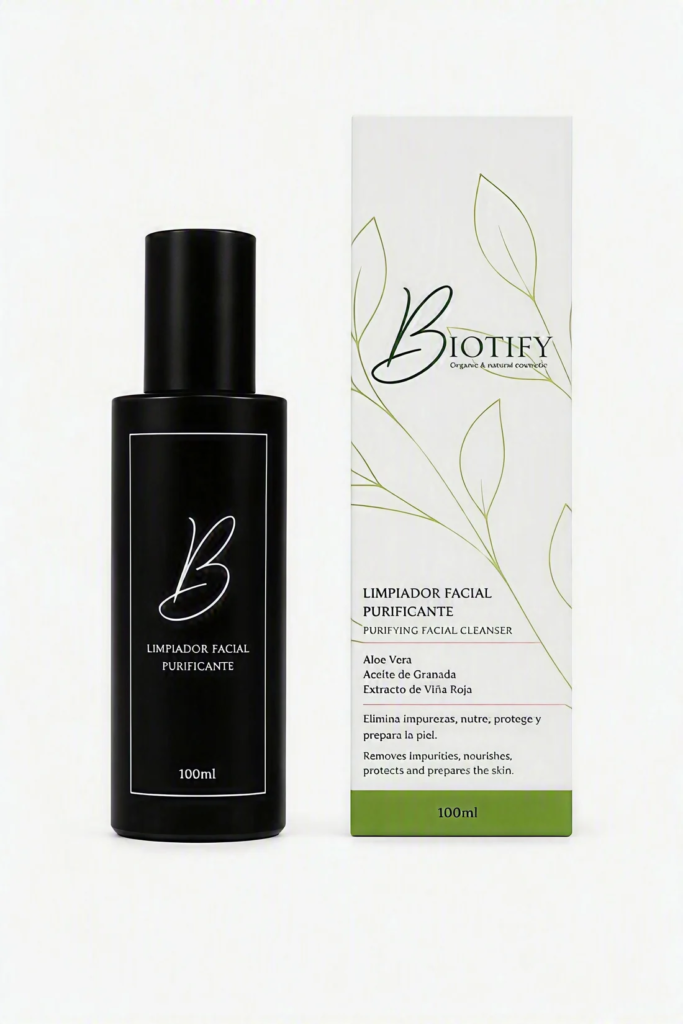 Limpiador facial purificante — producto y envase