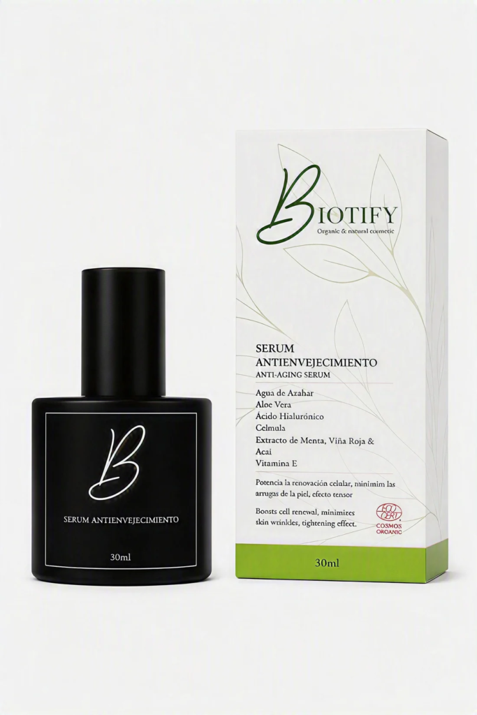 Sérum antienvejecimiento — producto y envase